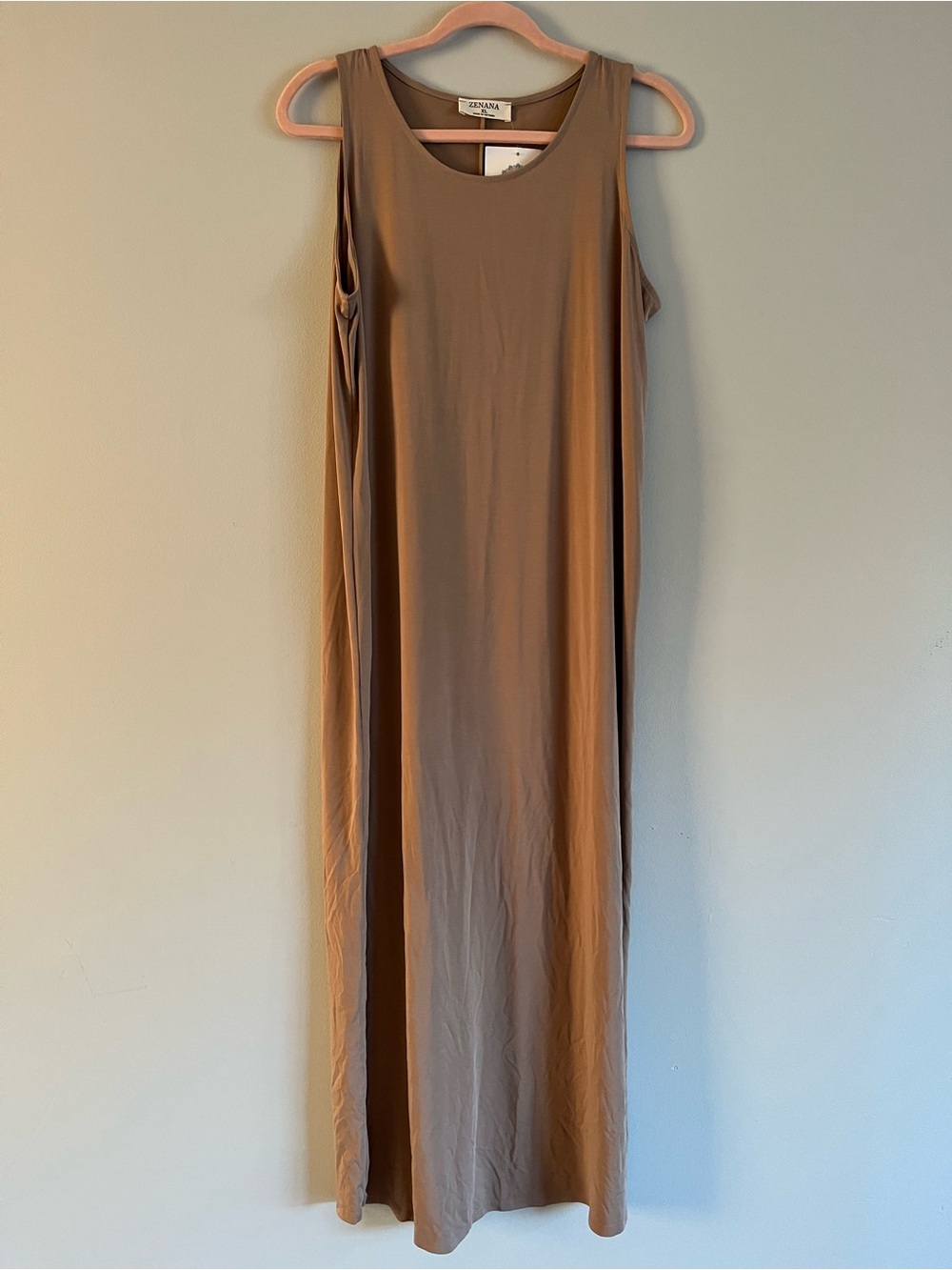 Zenana Outfitters Taupe Sleeveless Maxi Dress
